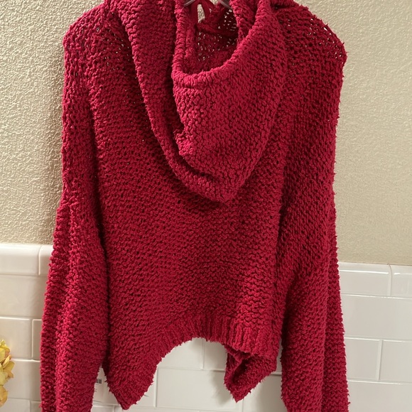 Anthropologie Pilcro Red Hoodie Sweater . XL . NEW w/ Tags - Picture 5 of 6